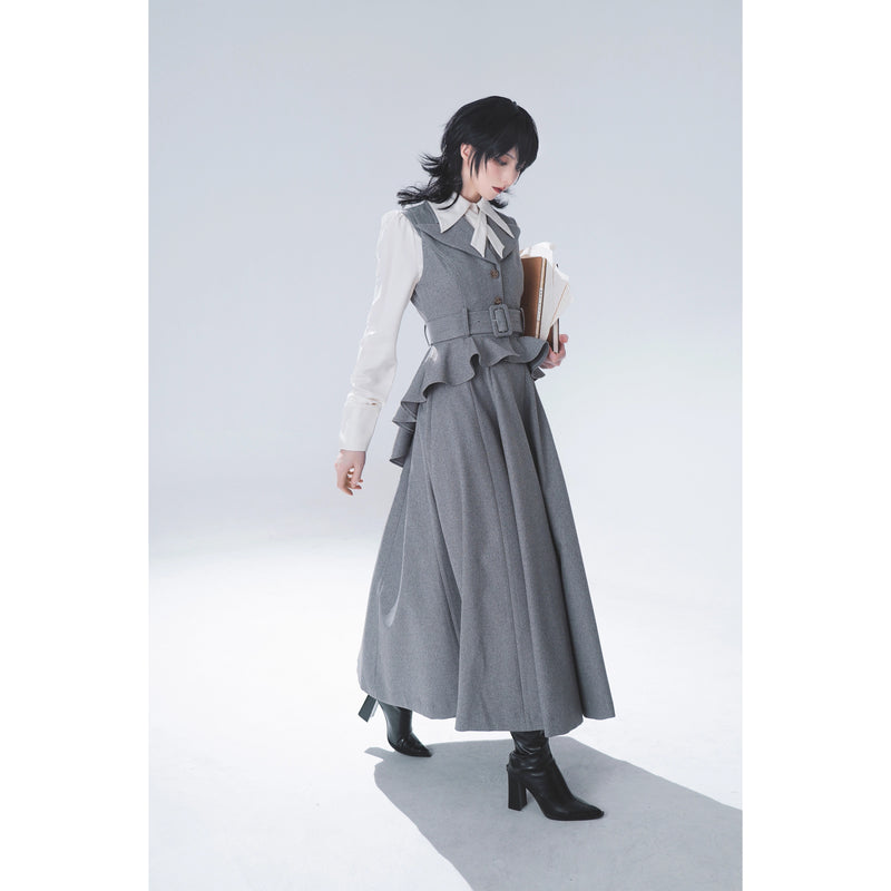 Wizarding World British Tail Vest and Strap Skirt - Gray