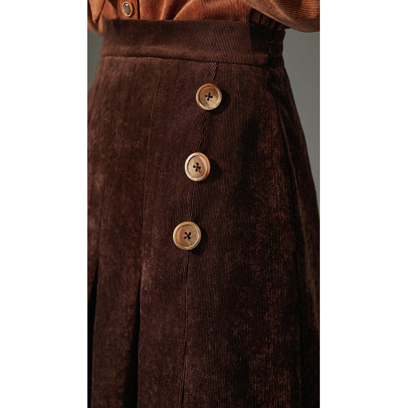 Dark Brown Corduroy Skirt