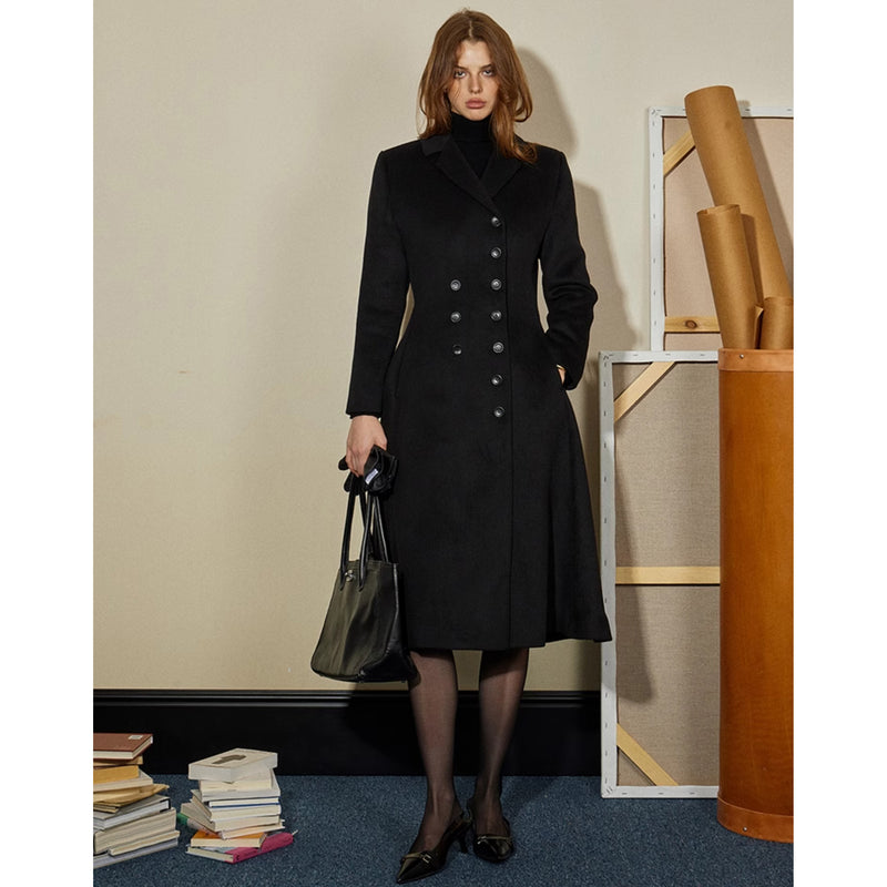 "Waltz" Vintage Inspired Wool Black Coat