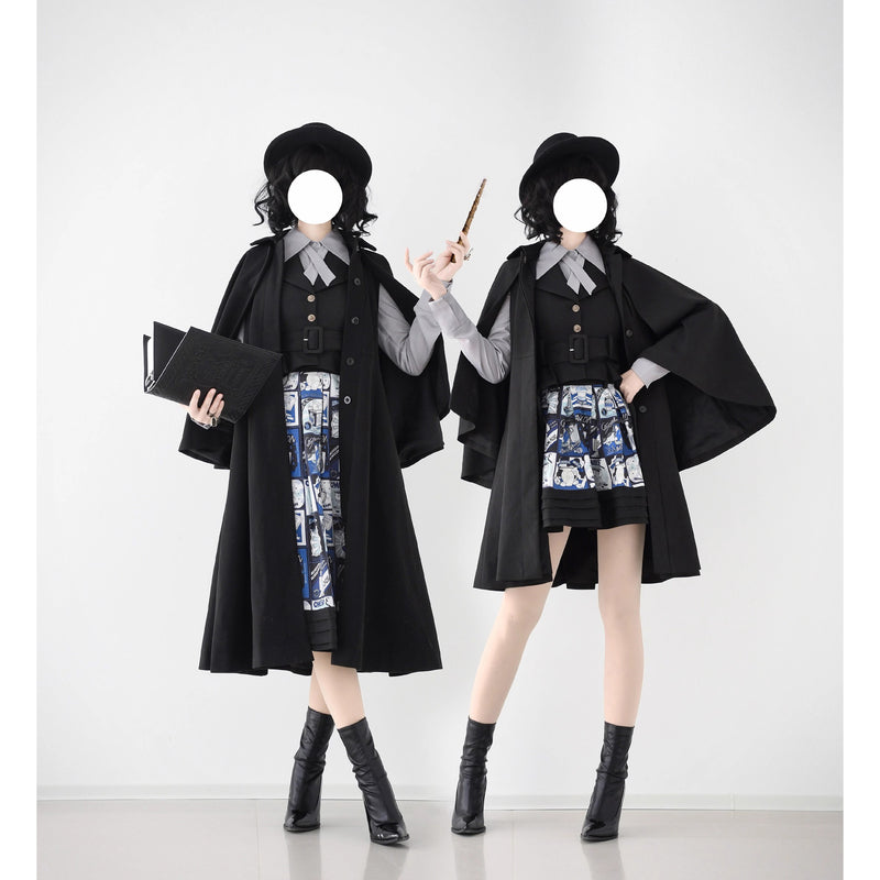 Wizarding World British Cape Long Coat - Black[2025年12月中旬-2026年1月中旬発送予定]