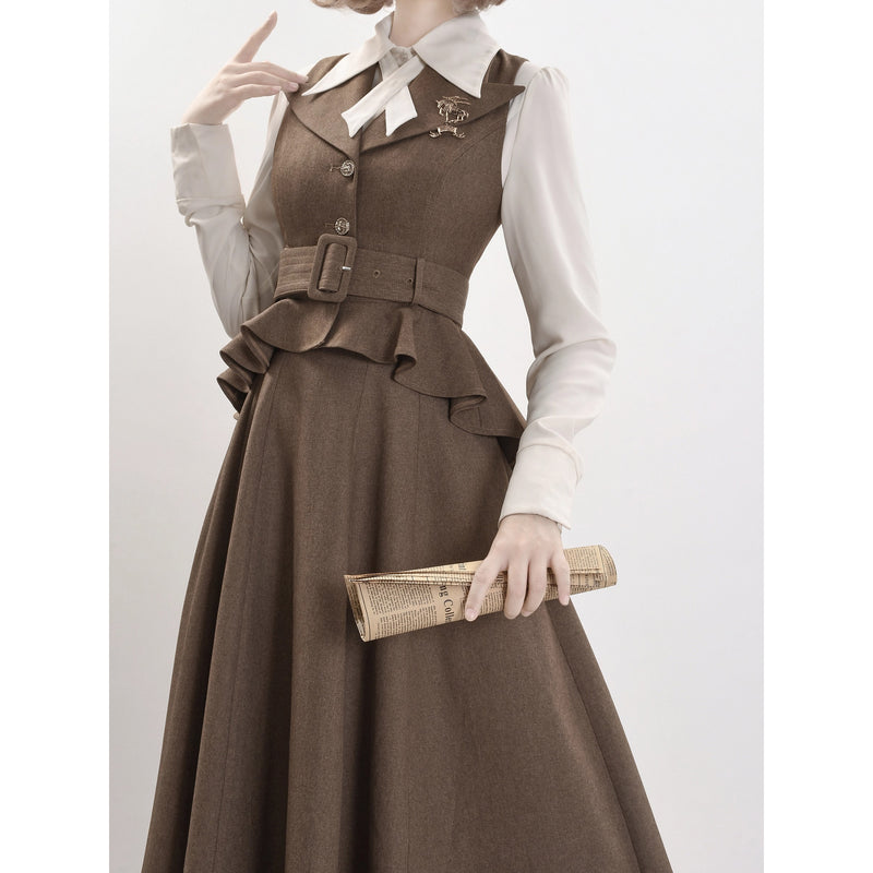 Wizarding World British Tail Vest and Strap Skirt - Brown