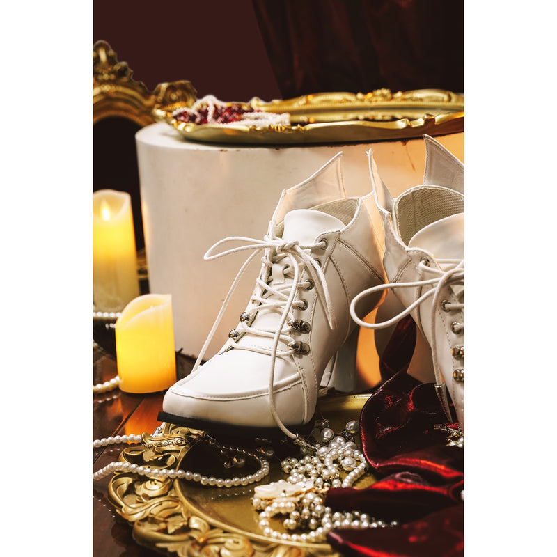 Vampire Lace-up Heeled Shoes - White[2025年11月上旬-11月下旬発送予定]