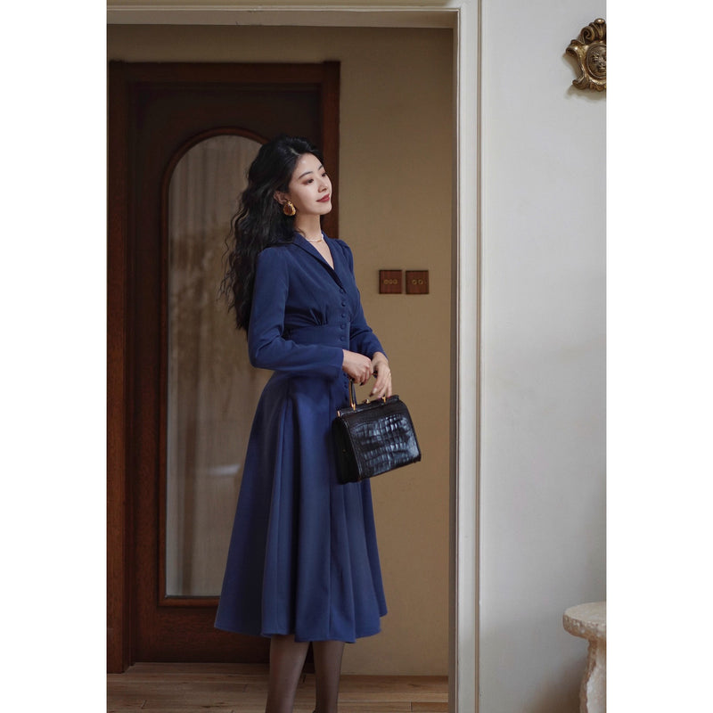 青藍の貴婦人クラシックワンピース
