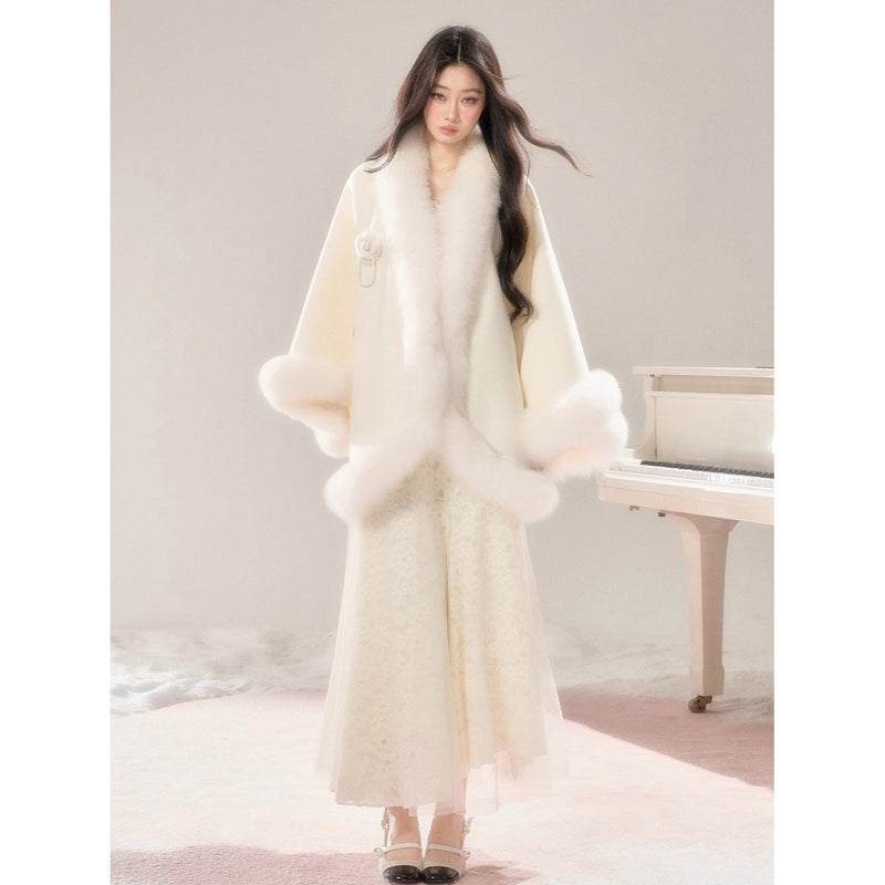 Romantic Fur Cape Coat