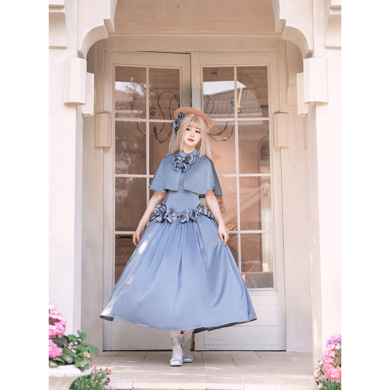 伯爵令嬢のジャンパースカートとケープ - Powder Blue[2025年8月上旬-8月下旬発送予定]