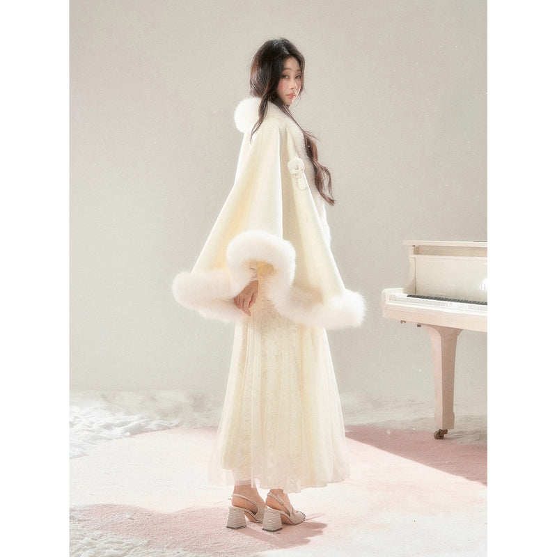 Romantic Fur Cape Coat