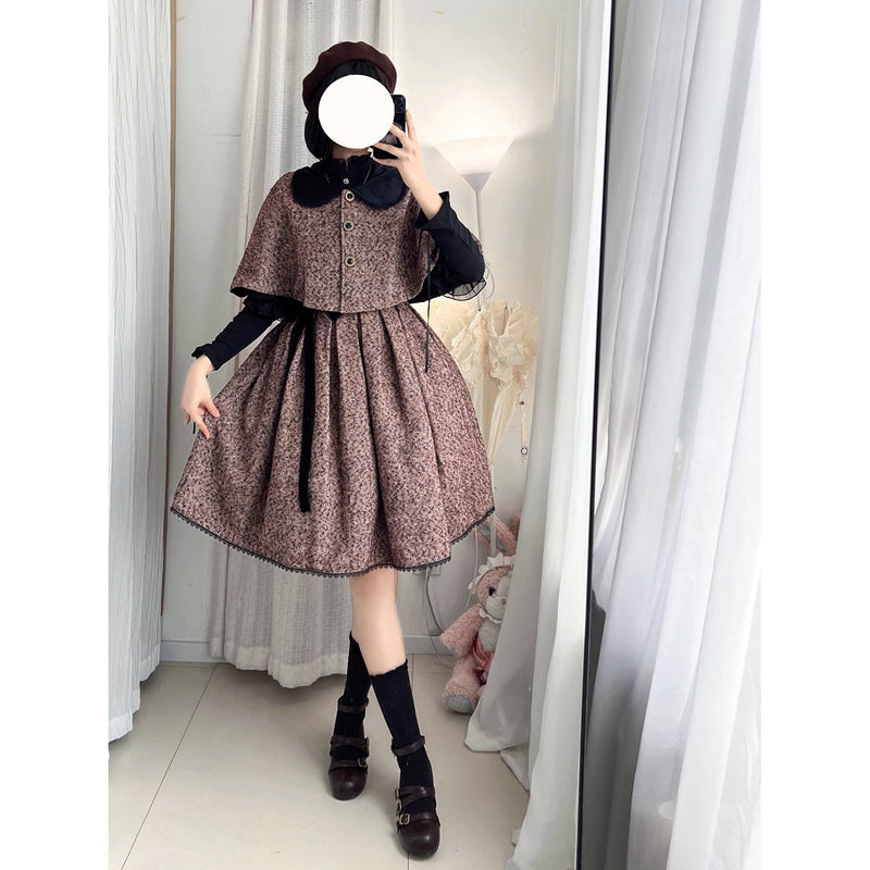 伯爵令嬢のジャンパースカートとケープ - Brown[2026年2月上旬-3月下旬発送予定]