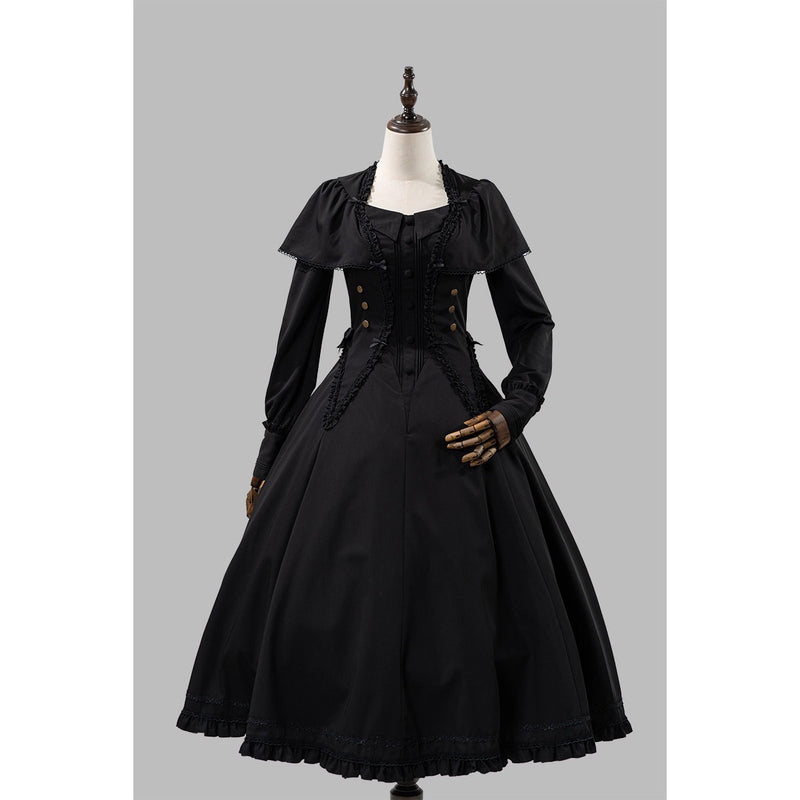 暗黒夜会のクラシカルケープワンピース - Black[2026年3月上旬-3月下旬発送予定]