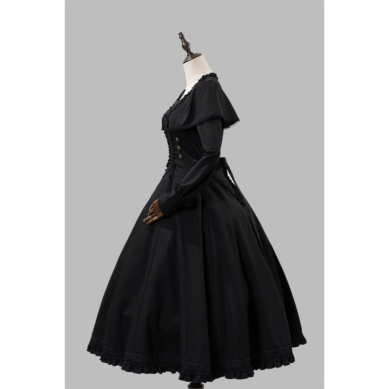 暗黒夜会のクラシカルケープワンピース - Black[2026年3月上旬-3月下旬発送予定]