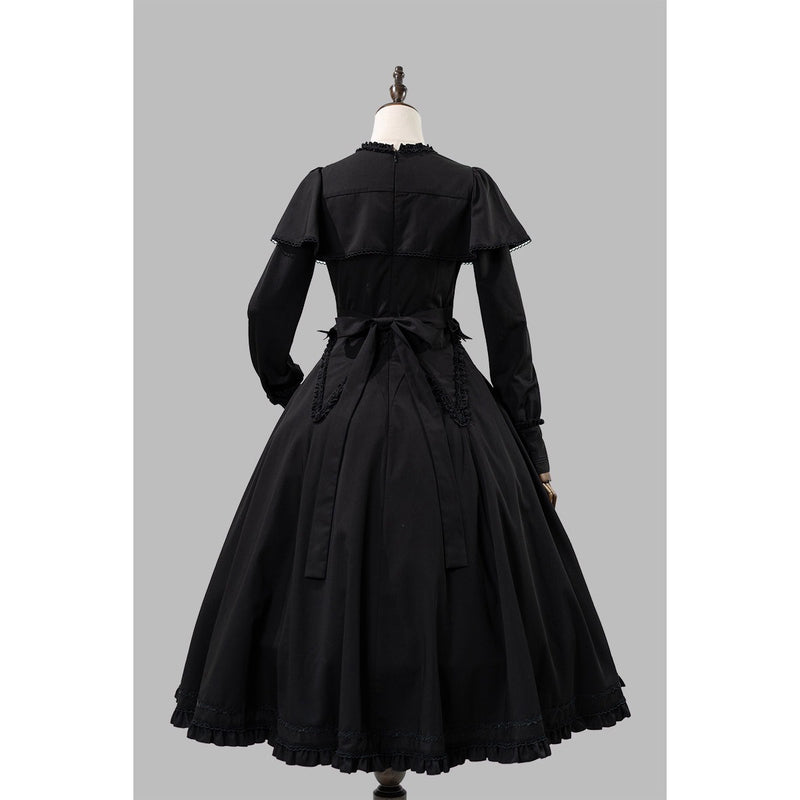 暗黒夜会のクラシカルケープワンピース - Black[2026年3月上旬-3月下旬発送予定]