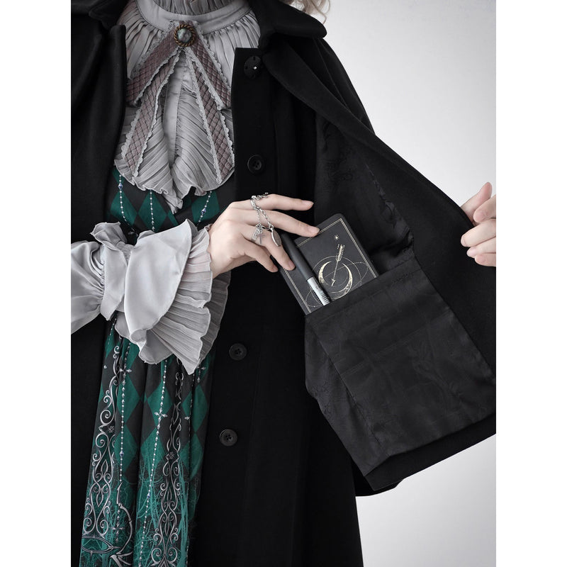 Wizarding World British Cape Long Coat - Black[2025年12月中旬-2026年1月中旬発送予定]