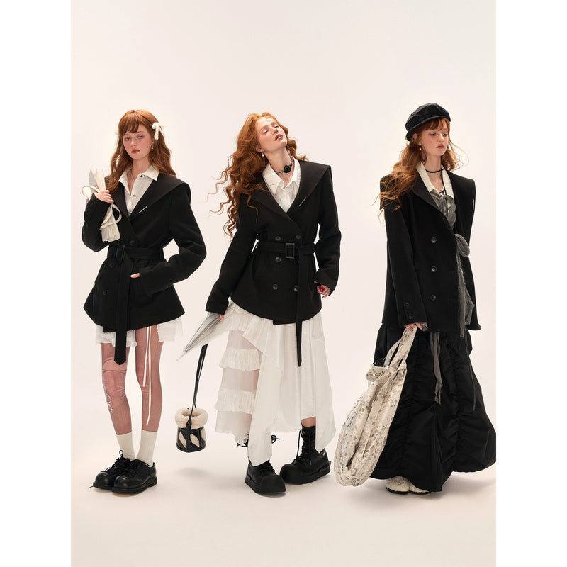 Black Double-breasted Sailor Jacket