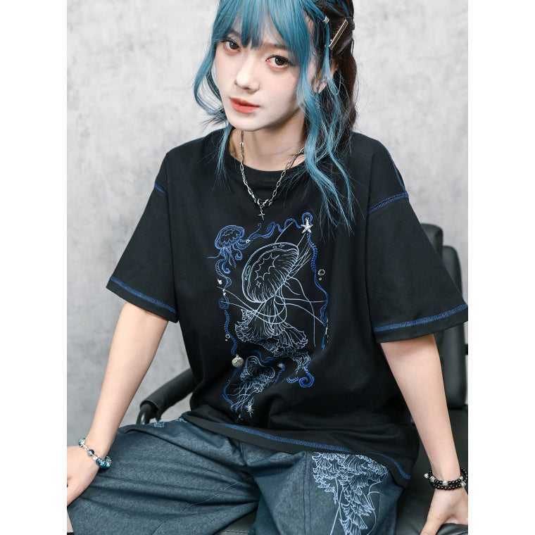 暗夜の海月Tシャツ