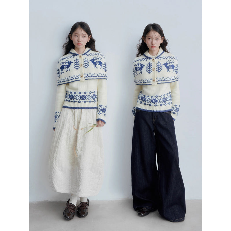 Nordic Knit Cape and Sweater