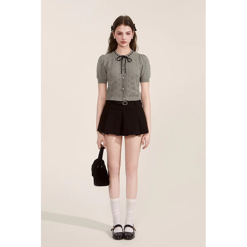 Heart Openwork Knit Top