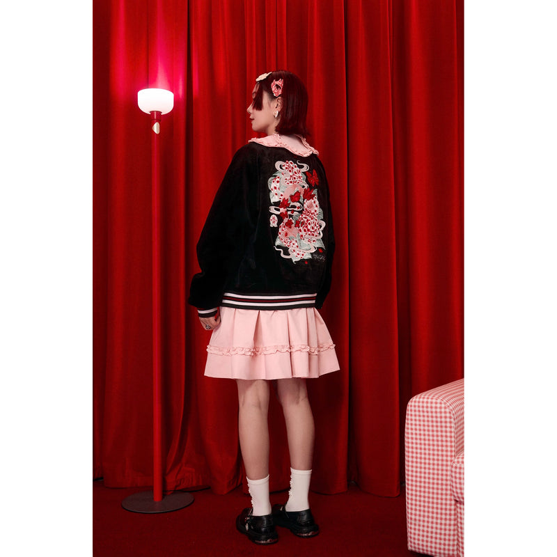 花蝶画の刺繍スカジャン – ManusMachina