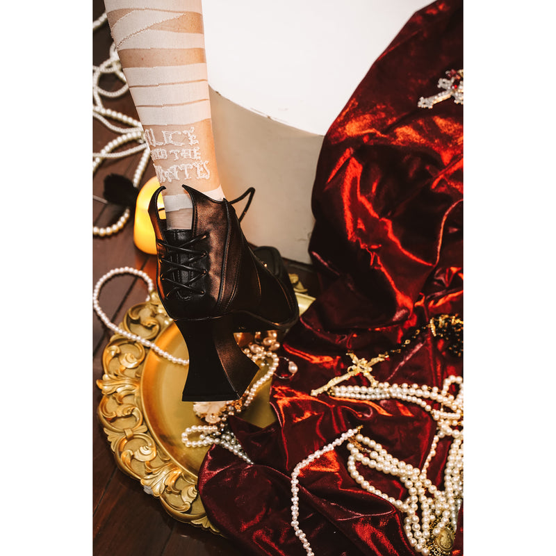 Vampire Lace-up Heeled Shoes - Black[2025年11月上旬-11月下旬発送予定]