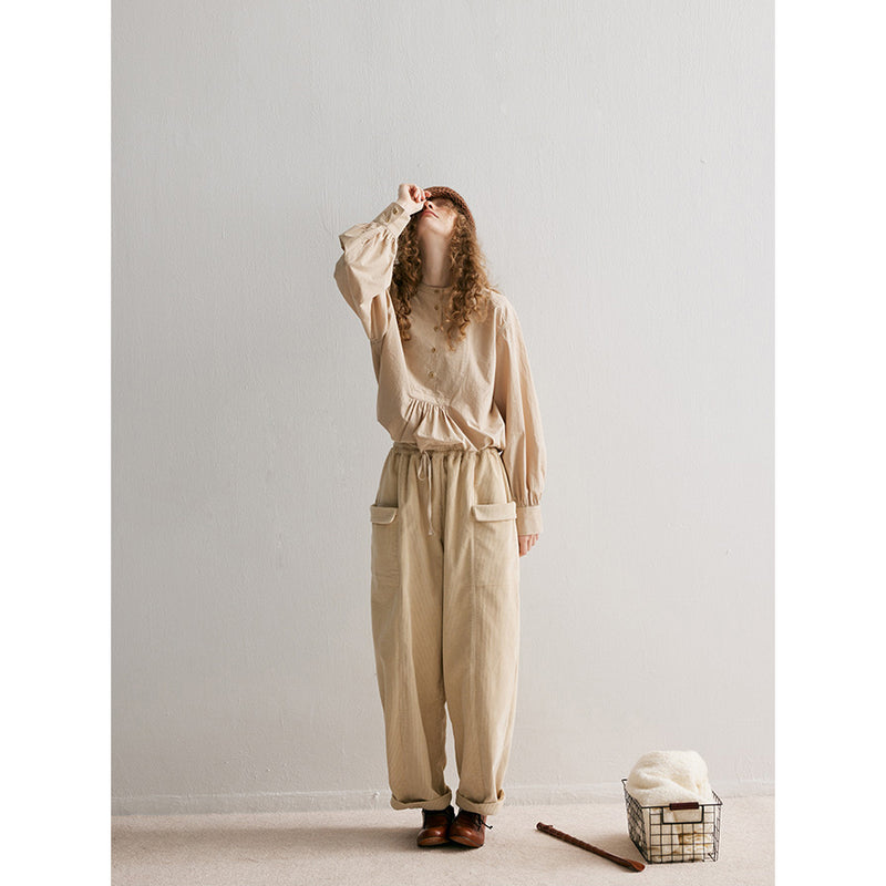 Loose and Wide Corduroy Pants