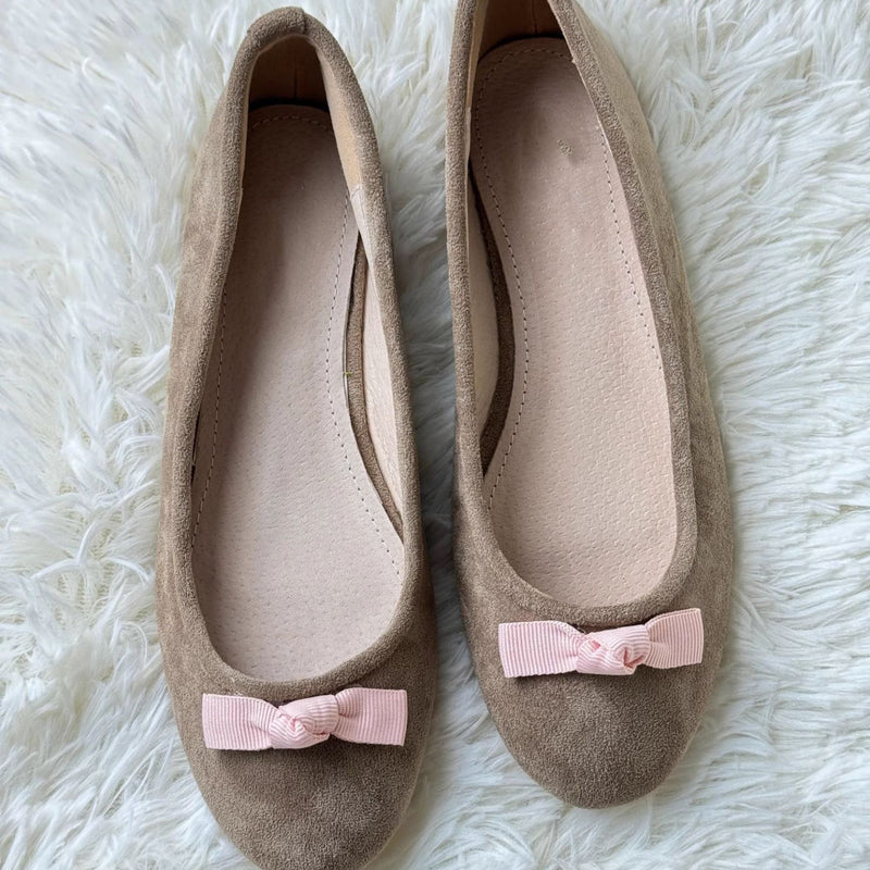 Ribbon Round Toe Ballet Shoes