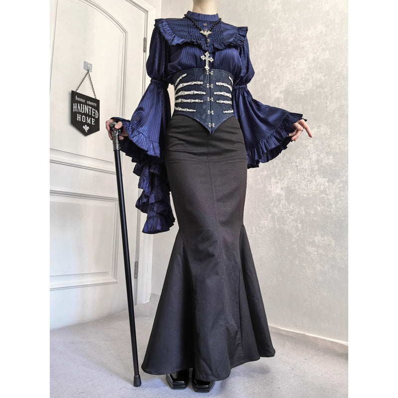 手骨の標本コルセット - Navy[2025年11月上旬-12月上旬発送予定]