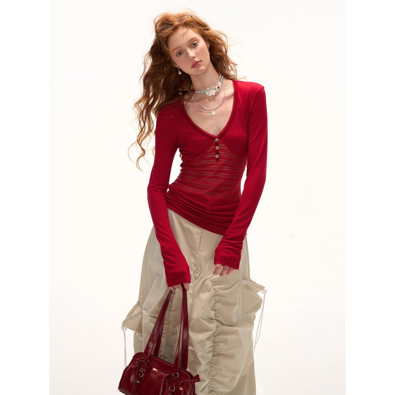 Switching Openwork Tight Top