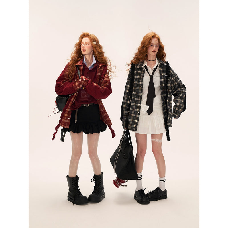 American Vintage Check Frill Shirt