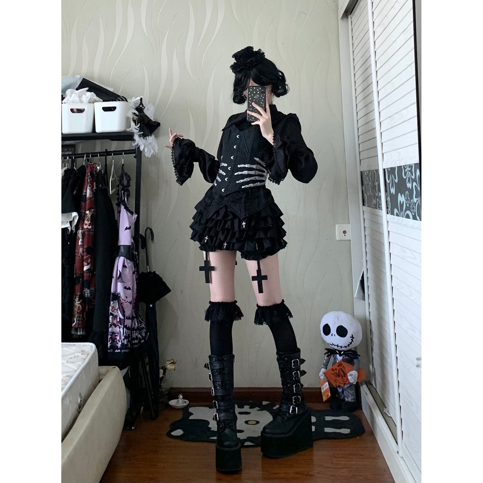 手骨の標本コルセット - Black[2025年9月上旬-9月下旬発送予定