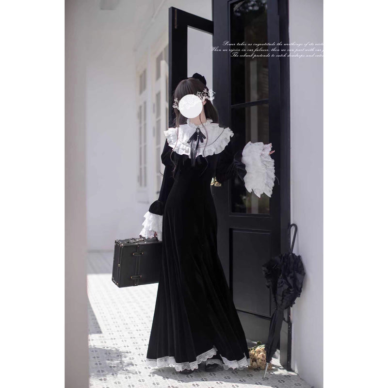 伯爵令嬢のベルベットマーメイドワンピース