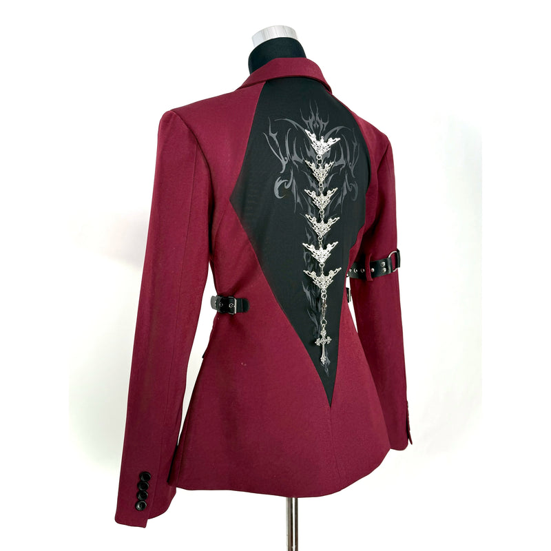 脊椎骨格のゴシックジャケット ダブルブレスト Red