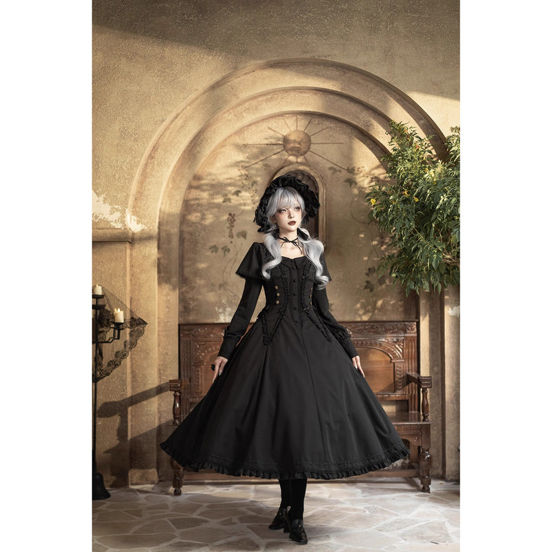 暗黒夜会のクラシカルケープワンピース - Black[2026年3月上旬-3月下旬発送予定]