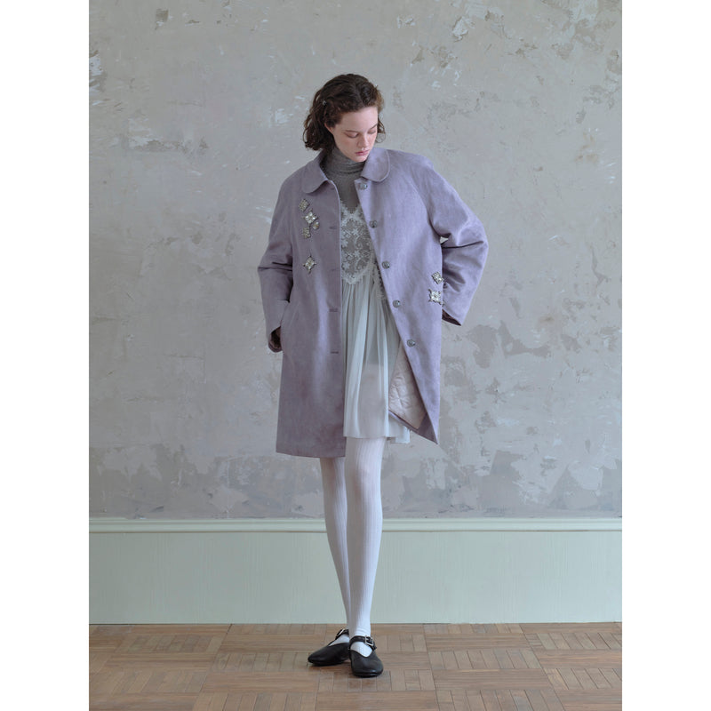 Purple Coat with Silver Bijou