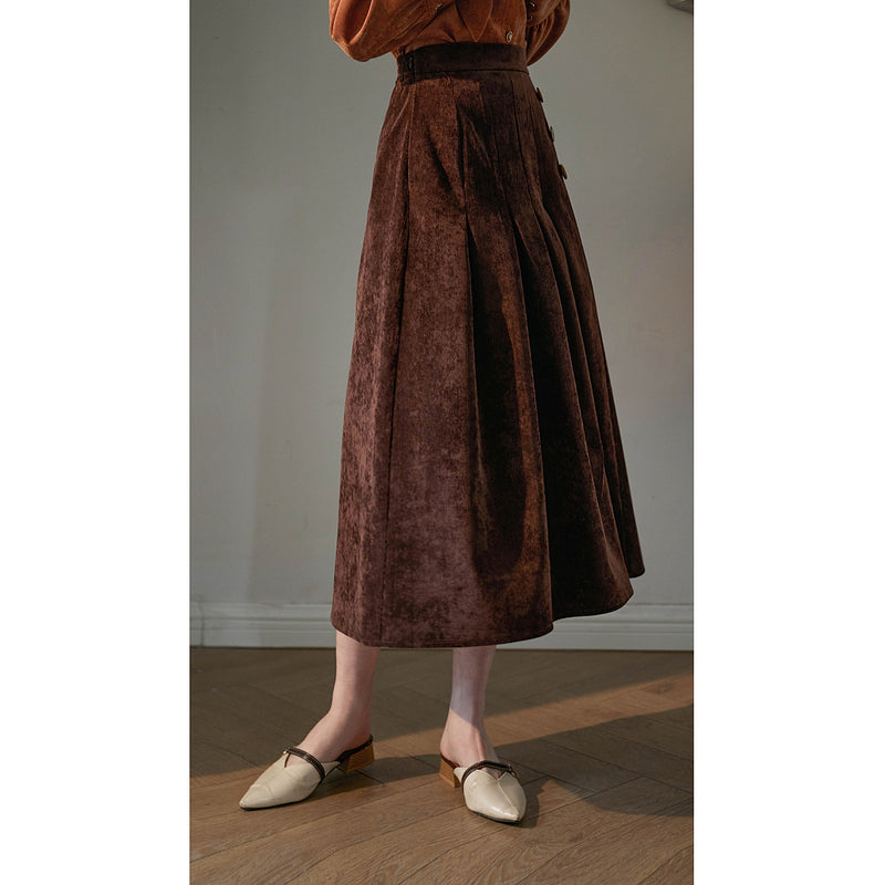 Dark Brown Corduroy Skirt