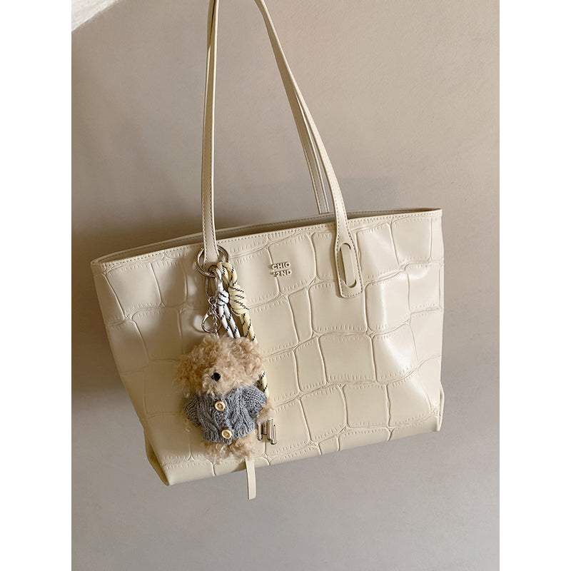 Ivory Embossed Tote Bag