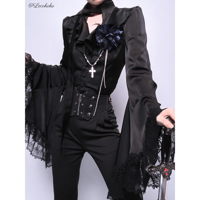 王侯貴族のゴシックブラウス - Black[2026年2月下旬-3月下旬発送予定]