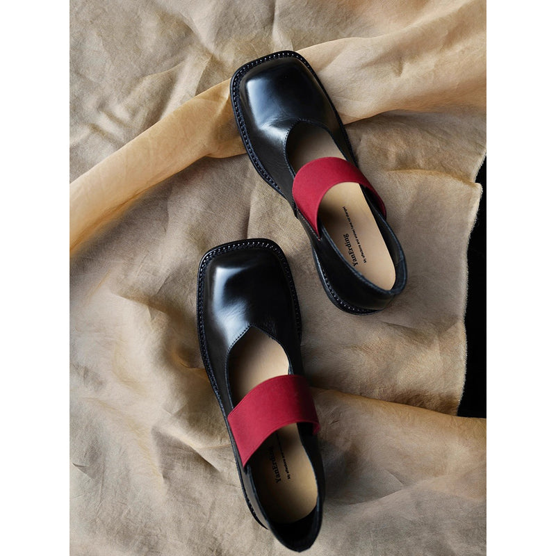 Black Square Toe Mary Jane Shoes