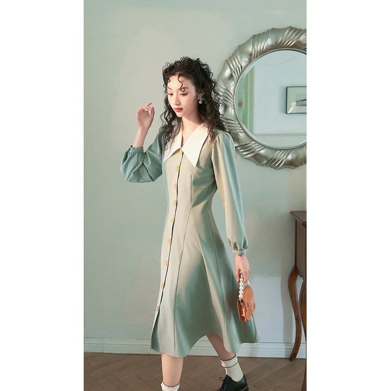 Pale Green French Retro Dress