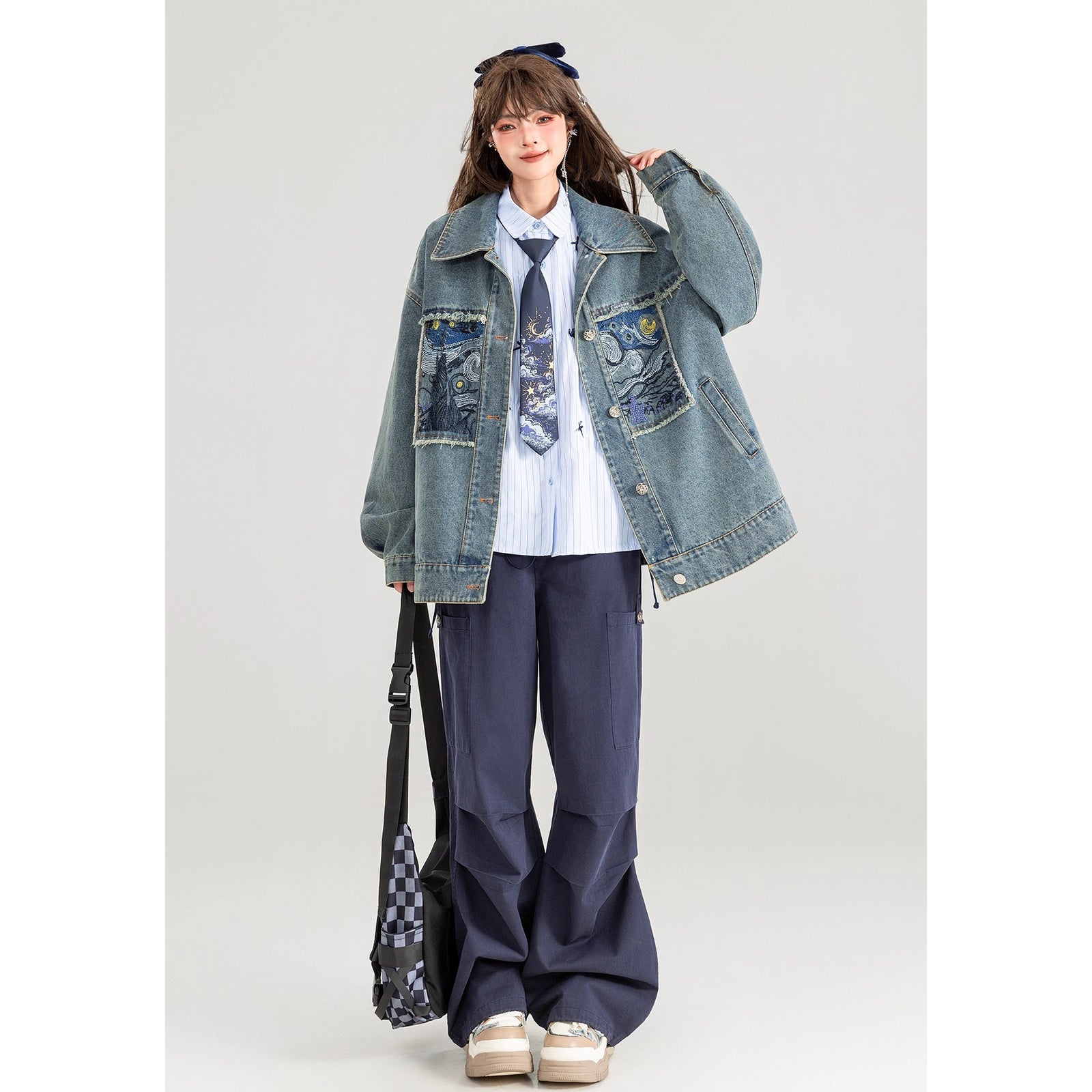 星月夜の刺繍デニムジャケット – ManusMachina