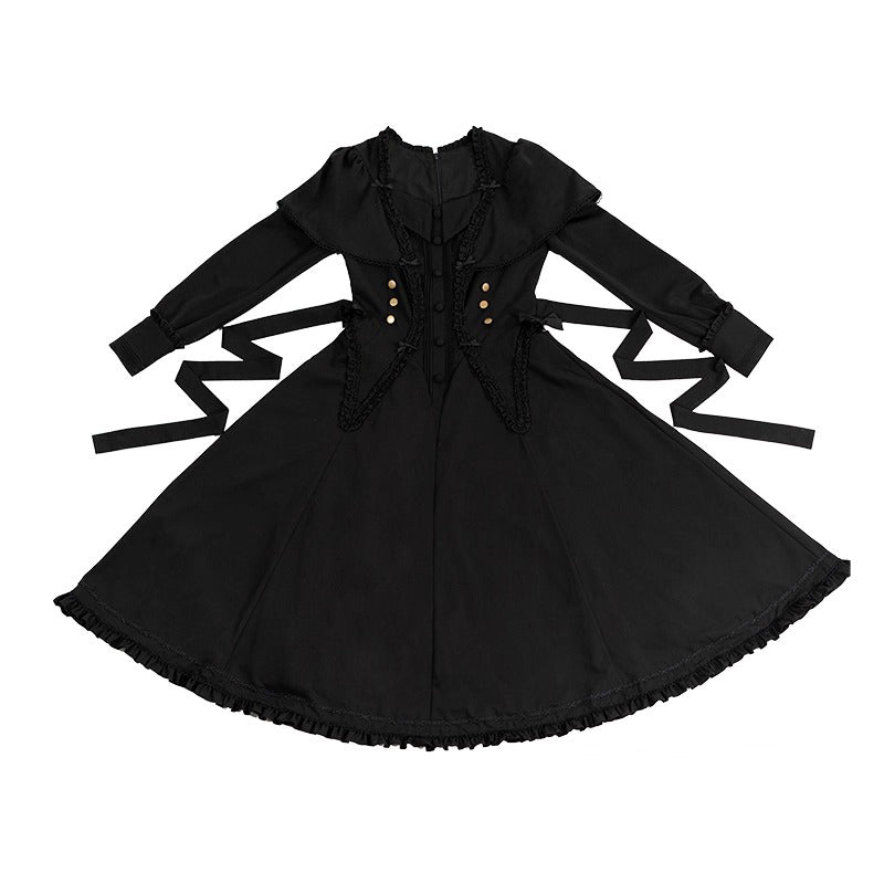 暗黒夜会のクラシカルケープワンピース - Black[2026年3月上旬-3月下旬発送予定]