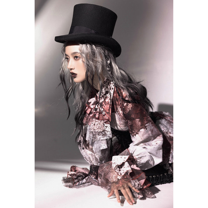 血塗れのお嬢様のヴィクトリアンブラウス - Dark Red[2026年2月下旬-3月下旬発送予定]