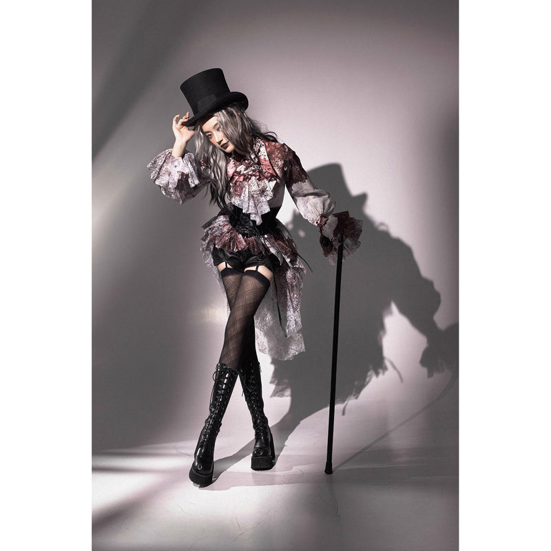 血塗れのお嬢様のヴィクトリアンブラウス - Dark Red[2026年2月下旬-3月下旬発送予定]