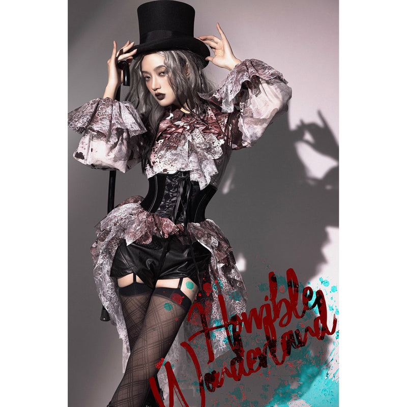 血塗れのお嬢様のヴィクトリアンブラウス - Dark Red[2026年2月下旬-3月下旬発送予定]