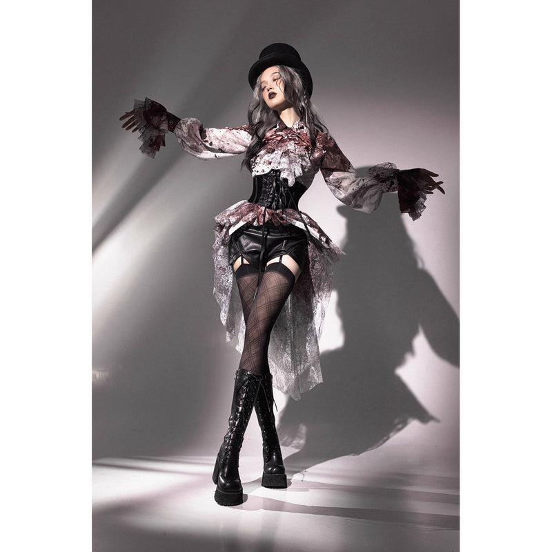 血塗れのお嬢様のヴィクトリアンブラウス - Dark Red[2026年2月下旬-3月下旬発送予定]