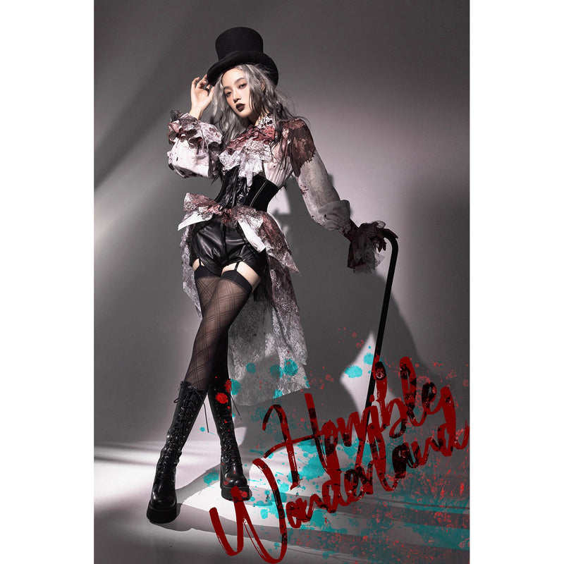 血塗れのお嬢様のヴィクトリアンブラウス - Dark Red[2026年2月下旬-3月下旬発送予定]