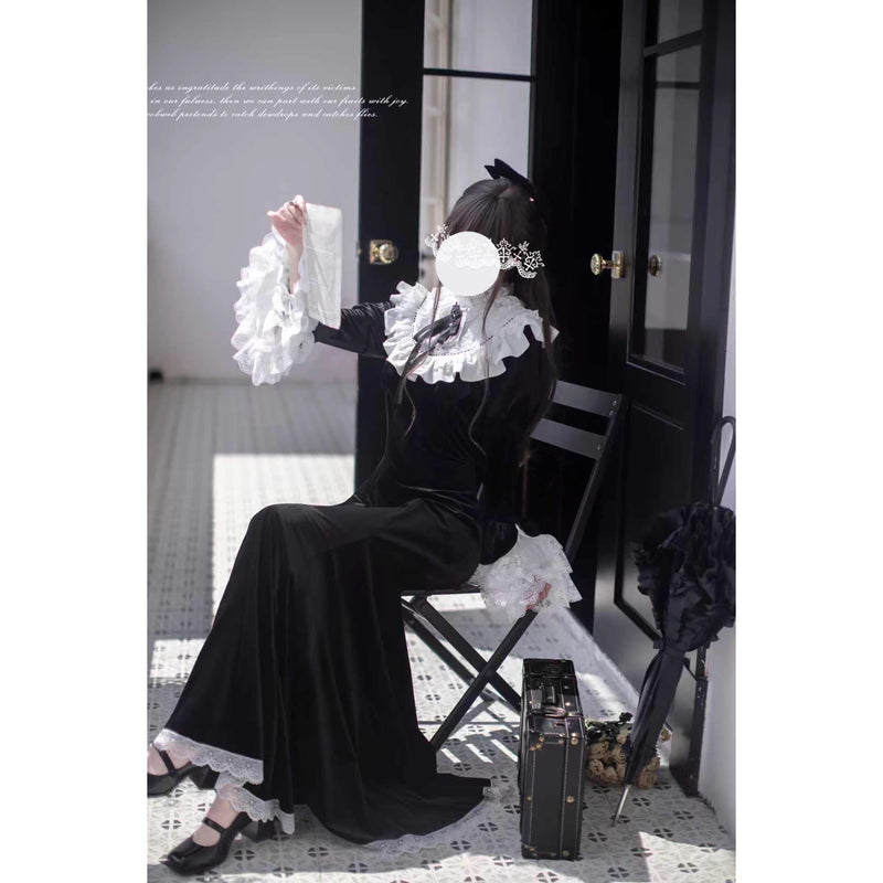 伯爵令嬢のベルベットマーメイドワンピース