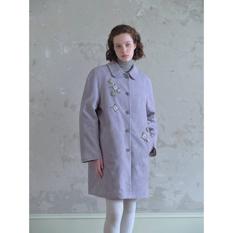 Purple Coat with Silver Bijou