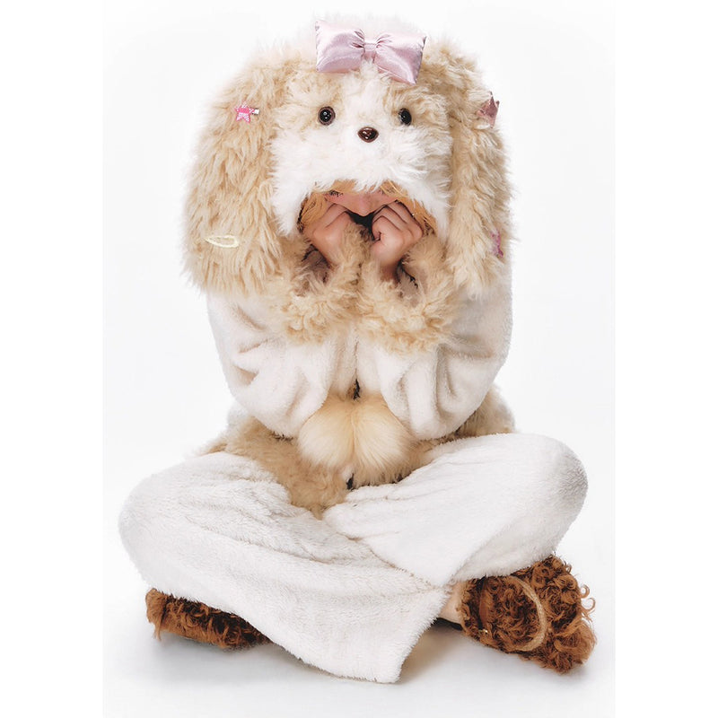 もふもふ子犬のルームウェア（フーディーとパンツ）