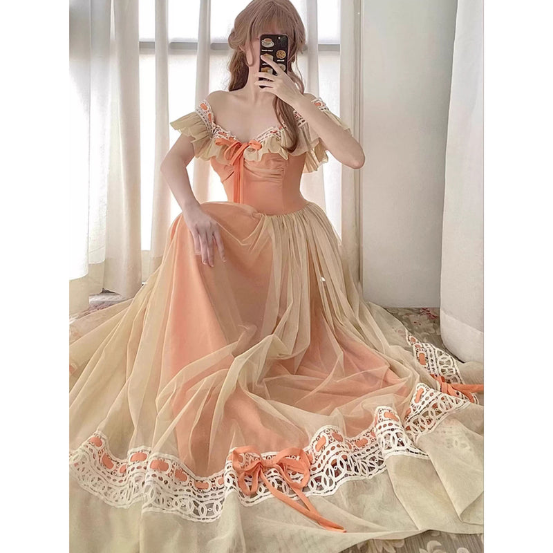 Orange Whisper Vintage Tulle Dress[2025年9月上旬-9月下旬発送予定]