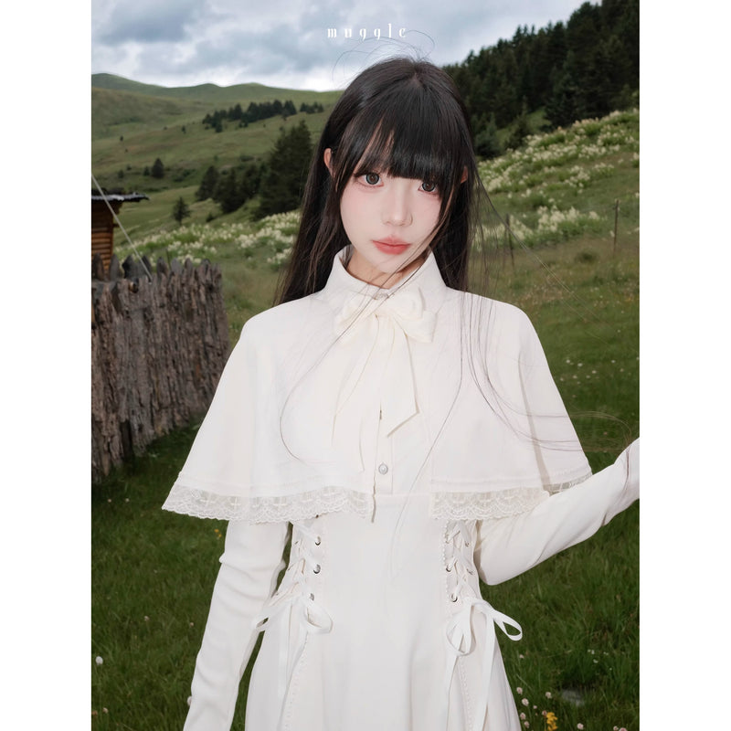 月明かりのお嬢様のケープロングワンピース