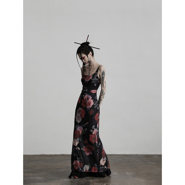 Dark Night Rose Long Dress