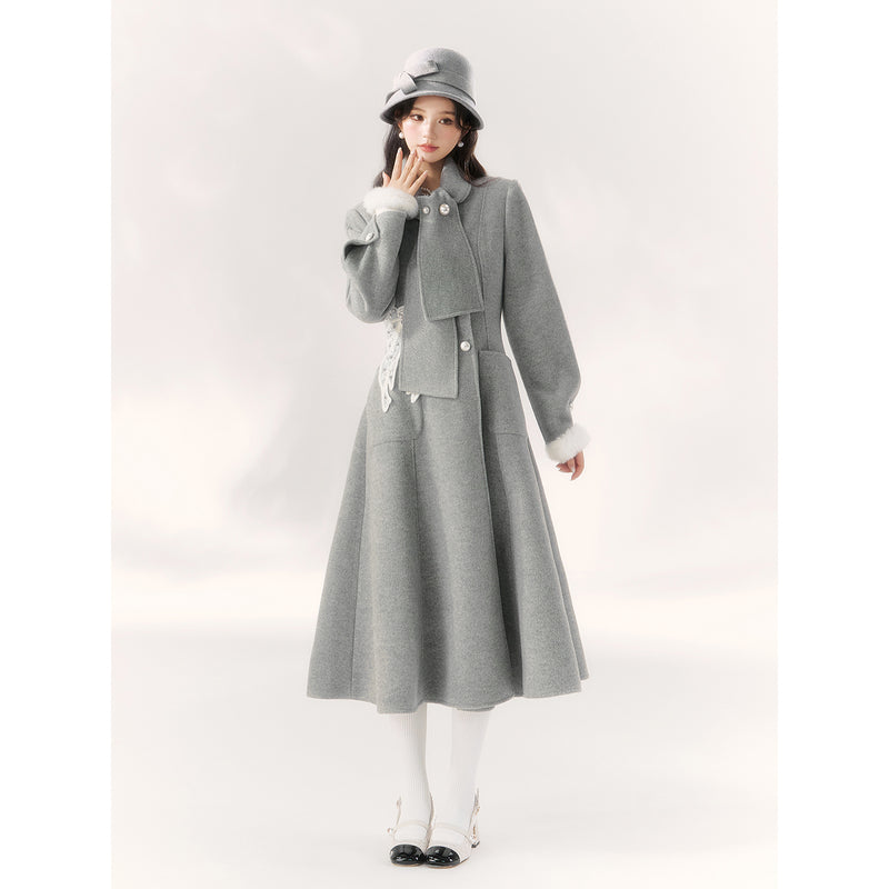 Gray Embroidered Classical Coat